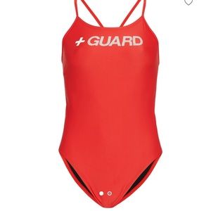 Women's Lifeguard Cut Out Tank One Piece Swimsuit